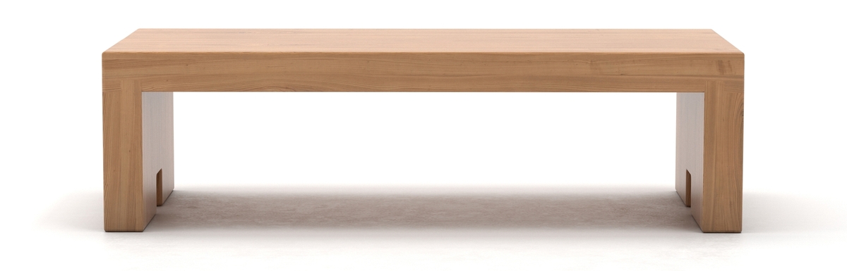 Solid wood bench, minimal and simple shape