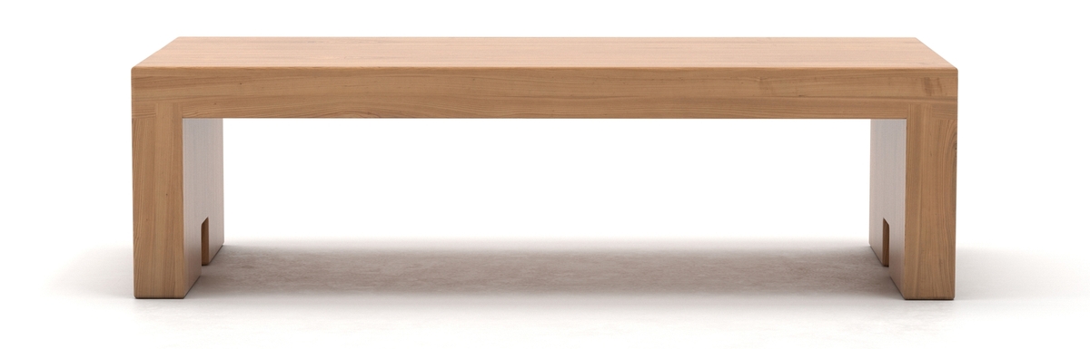 Banc en bois massif, forme minimale et simple