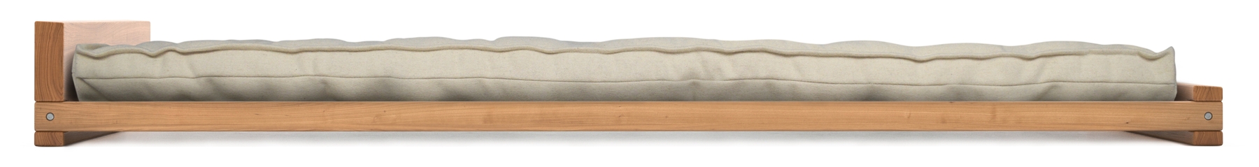Solid wood platform bed with wool mattress